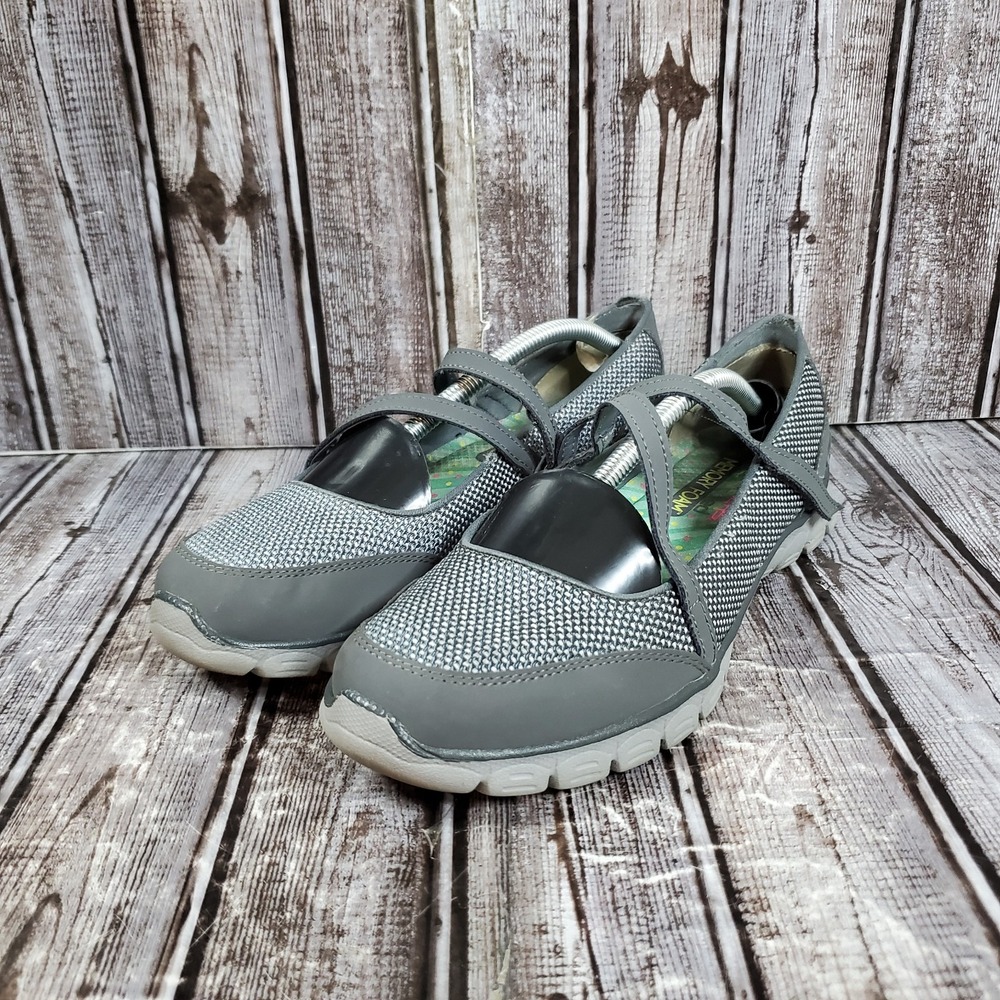 Skechers Women's EZ Flex 3.0 Stopover Mary Janes 22849 Gray Memory Foam Size 8.5